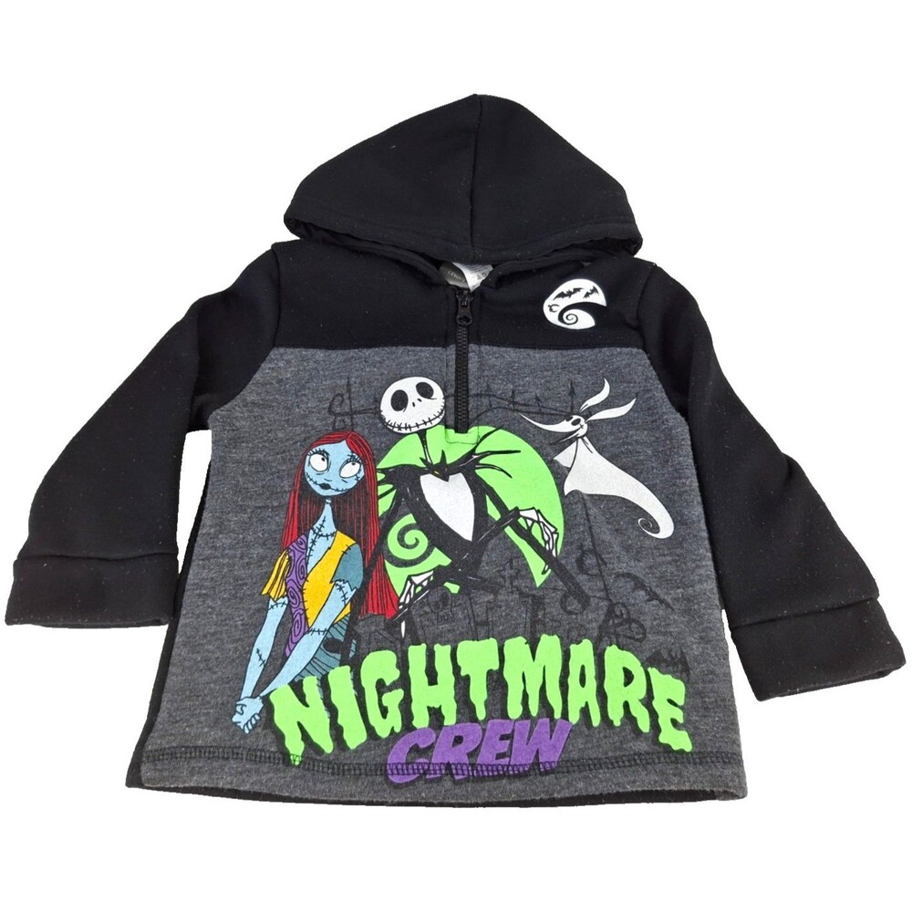 Nightmare Before Christmas Jack Skellington Hoodie Zip Up Sweater Child 3T